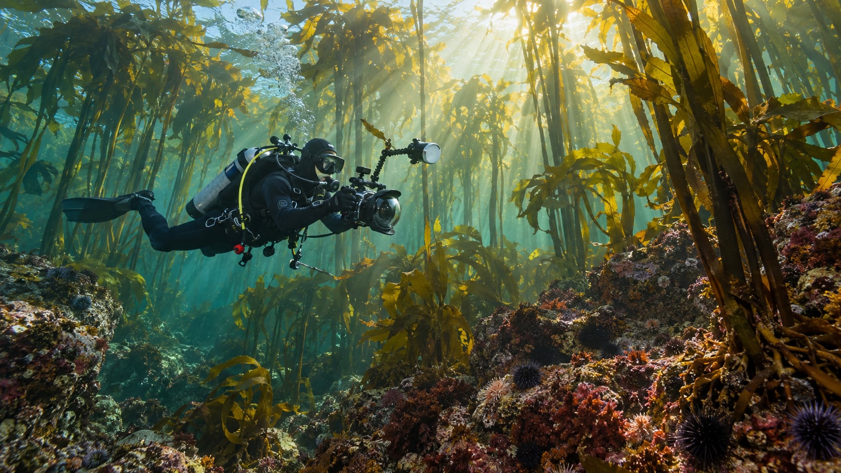 Fotospots unter Wasser in Kapstadt: Kelp, Haie & Robben