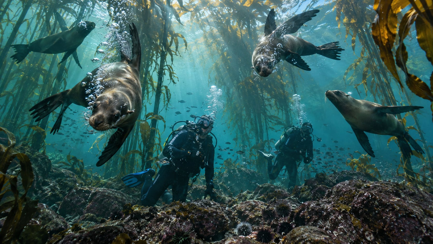 Hout Bay Kapstadt tauchen: Robbeninsel und Kelp-Spots